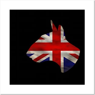 Bull Terrier GB flag head Posters and Art